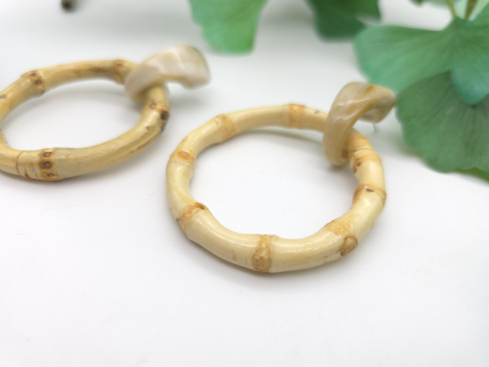 Preview: Bambus Ohrhänger mit Stecker